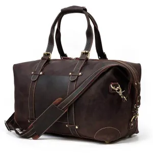 Vintage Genuine Leather Travel Bag Tote Bag Weekender