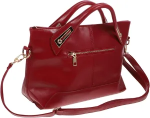 Vintage Grain Leather Oil Waxed Crossbody Bag for Women Large Satchel Purse Body Bag