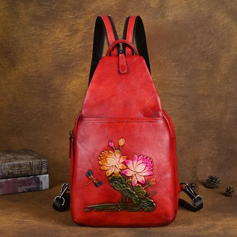 Vintage Small Leather Rucksack Women's Brown Leather Backpacks