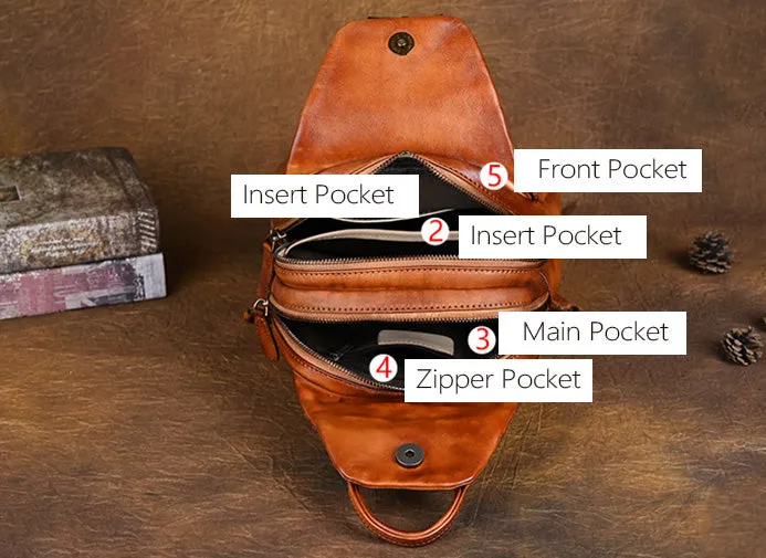 Vintage Small Leather Rucksack Women's Brown Leather Backpacks