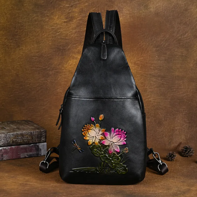 Vintage Small Leather Rucksack Women's Brown Leather Backpacks