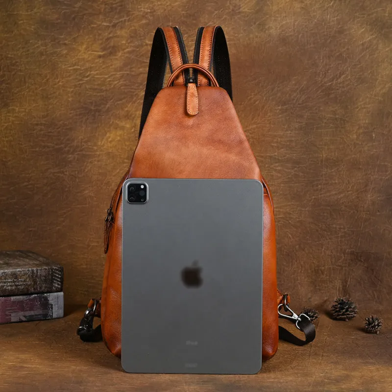 Vintage Small Leather Rucksack Women's Brown Leather Backpacks