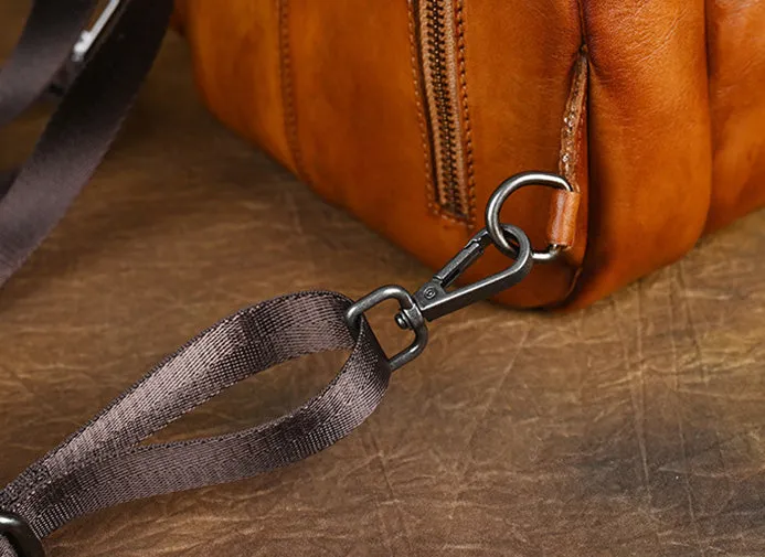 Vintage Small Leather Rucksack Women's Brown Leather Backpacks