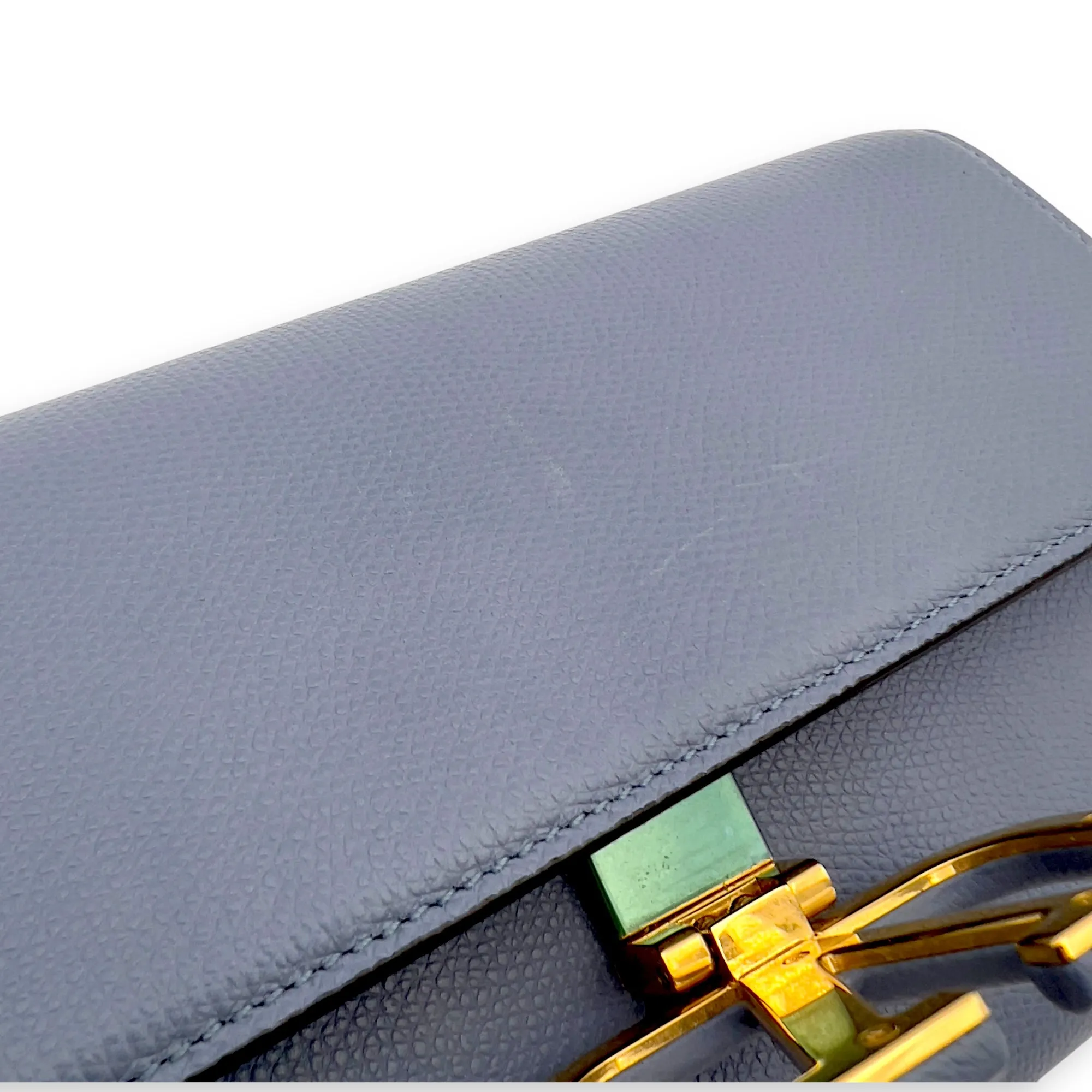 VLogo Blue Crossbody Bag in Calfskin, Gold hardware