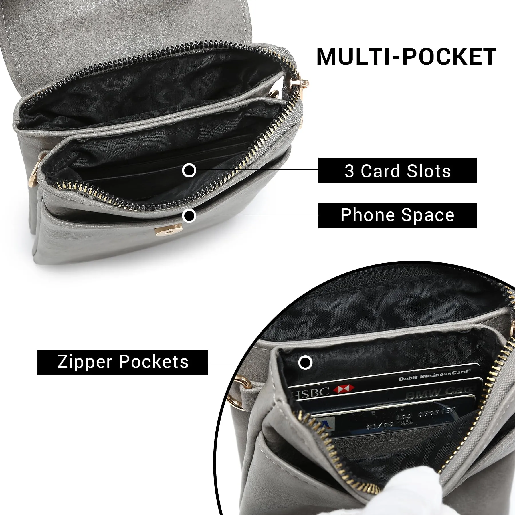 VONMAY Small Crossbody Bags for Women Lightweight Phone Wallet Purses Handbags Wide Strap Cross Body Purse