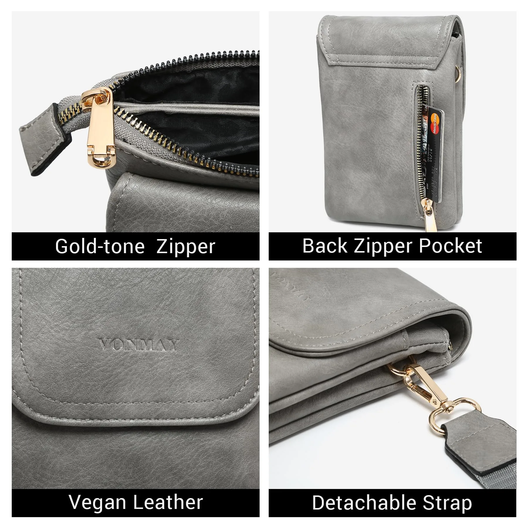 VONMAY Small Crossbody Bags for Women Lightweight Phone Wallet Purses Handbags Wide Strap Cross Body Purse
