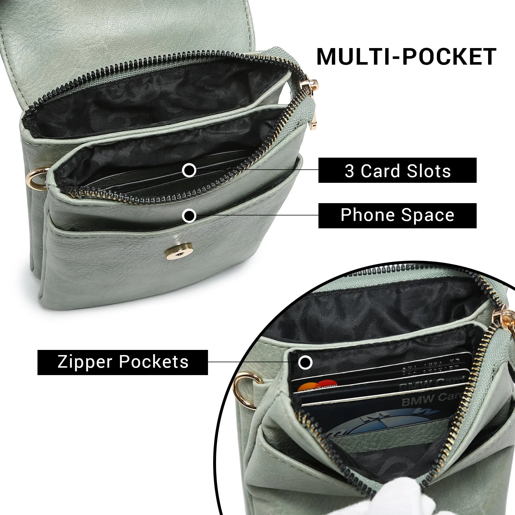 VONMAY Small Crossbody Bags for Women Lightweight Phone Wallet Purses Handbags Wide Strap Cross Body Purse