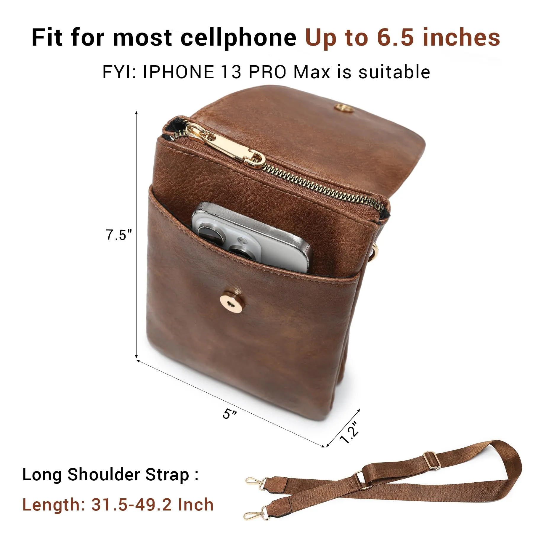 VONMAY Small Crossbody Bags for Women Lightweight Phone Wallet Purses Handbags Wide Strap Cross Body Purse