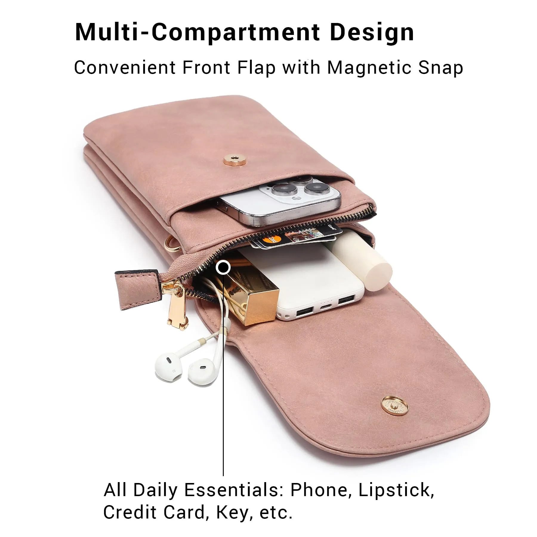 VONMAY Small Crossbody Bags for Women Lightweight Phone Wallet Purses Handbags Wide Strap Cross Body Purse