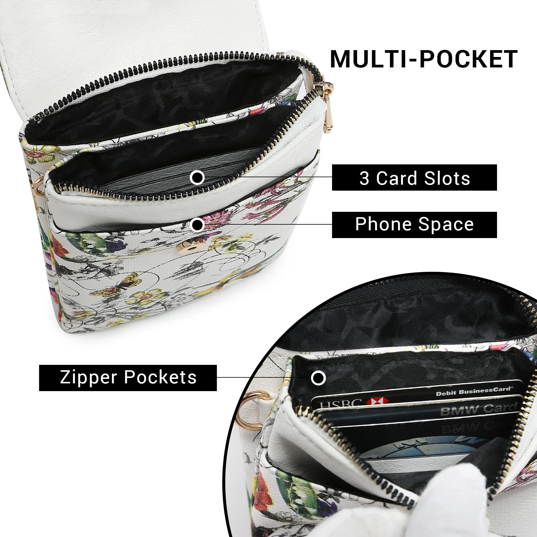 VONMAY Small Crossbody Bags for Women Lightweight Phone Wallet Purses Handbags Wide Strap Cross Body Purse
