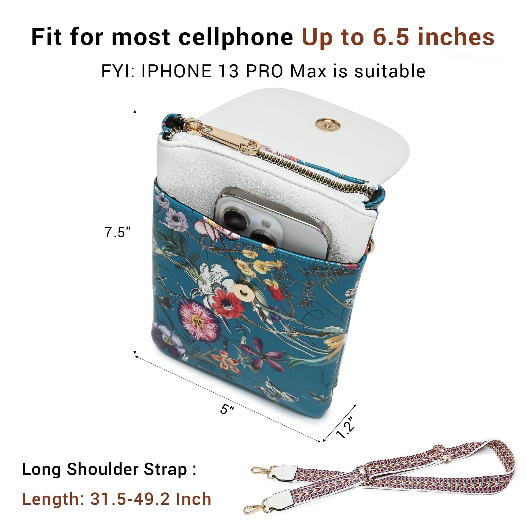 VONMAY Small Crossbody Bags for Women Lightweight Phone Wallet Purses Handbags Wide Strap Cross Body Purse