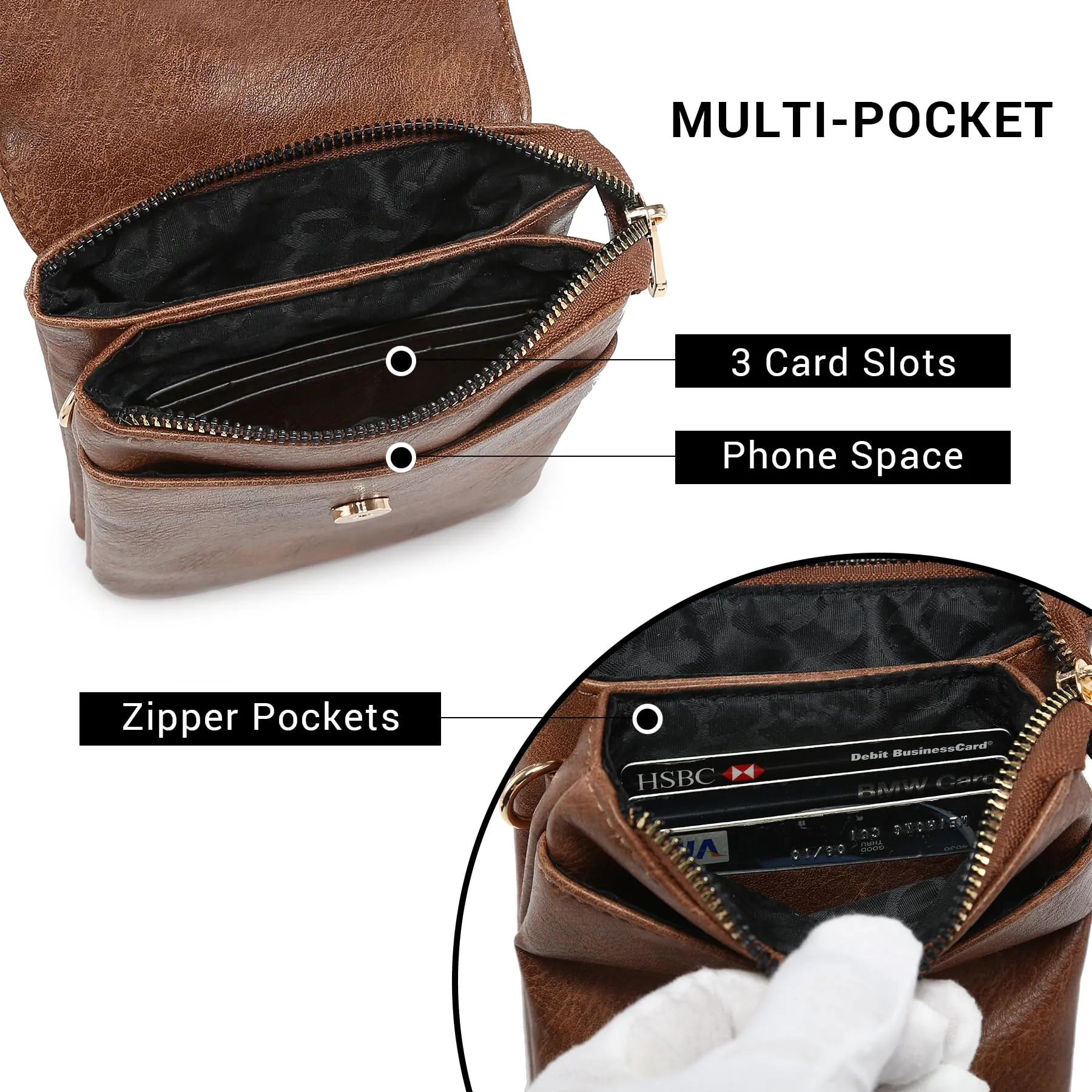 VONMAY Small Crossbody Bags for Women Lightweight Phone Wallet Purses Handbags Wide Strap Cross Body Purse