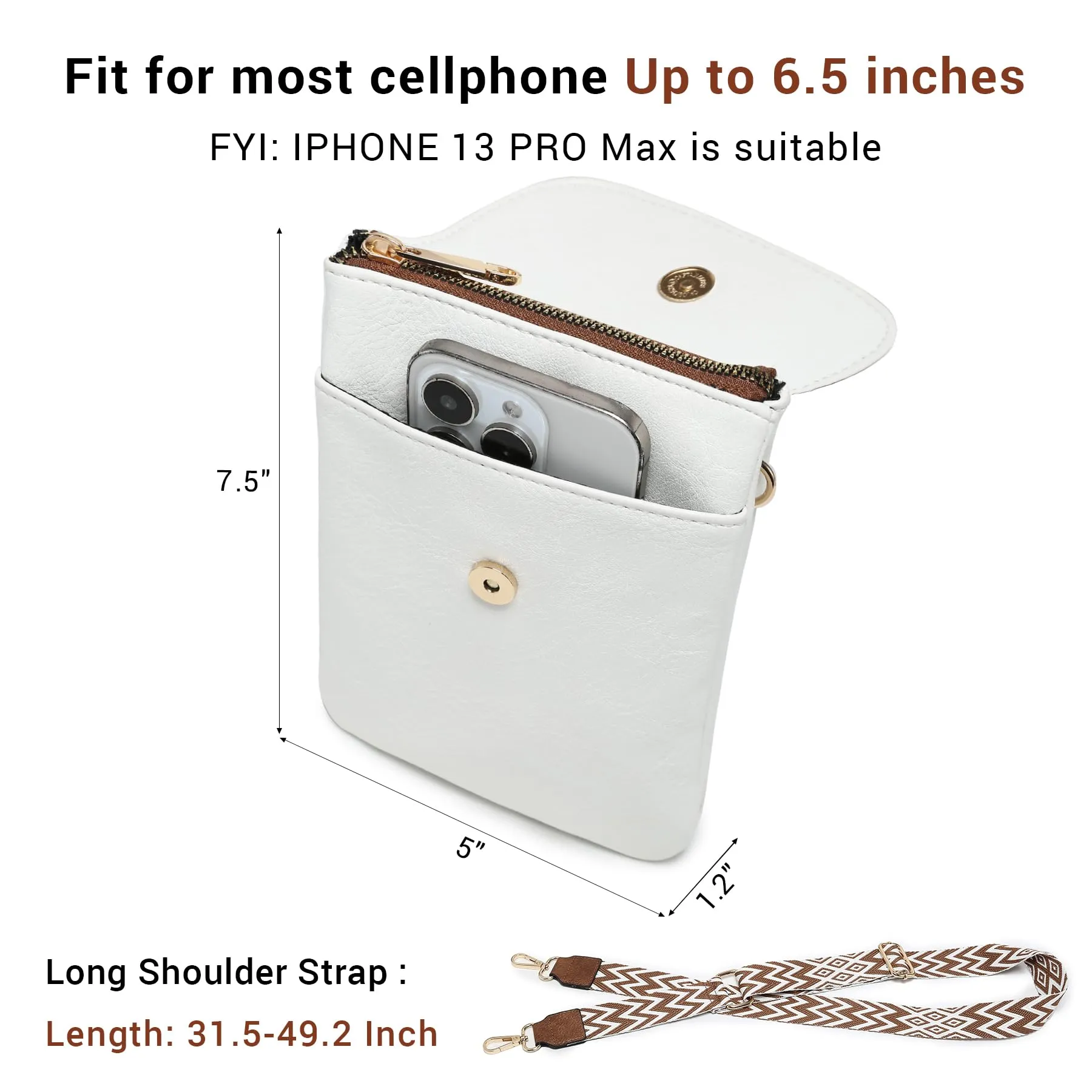 VONMAY Small Crossbody Bags for Women Lightweight Phone Wallet Purses Handbags Wide Strap Cross Body Purse