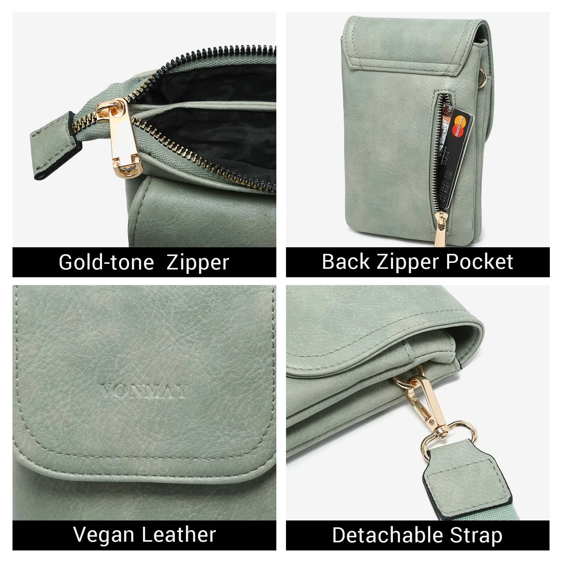 VONMAY Small Crossbody Bags for Women Lightweight Phone Wallet Purses Handbags Wide Strap Cross Body Purse