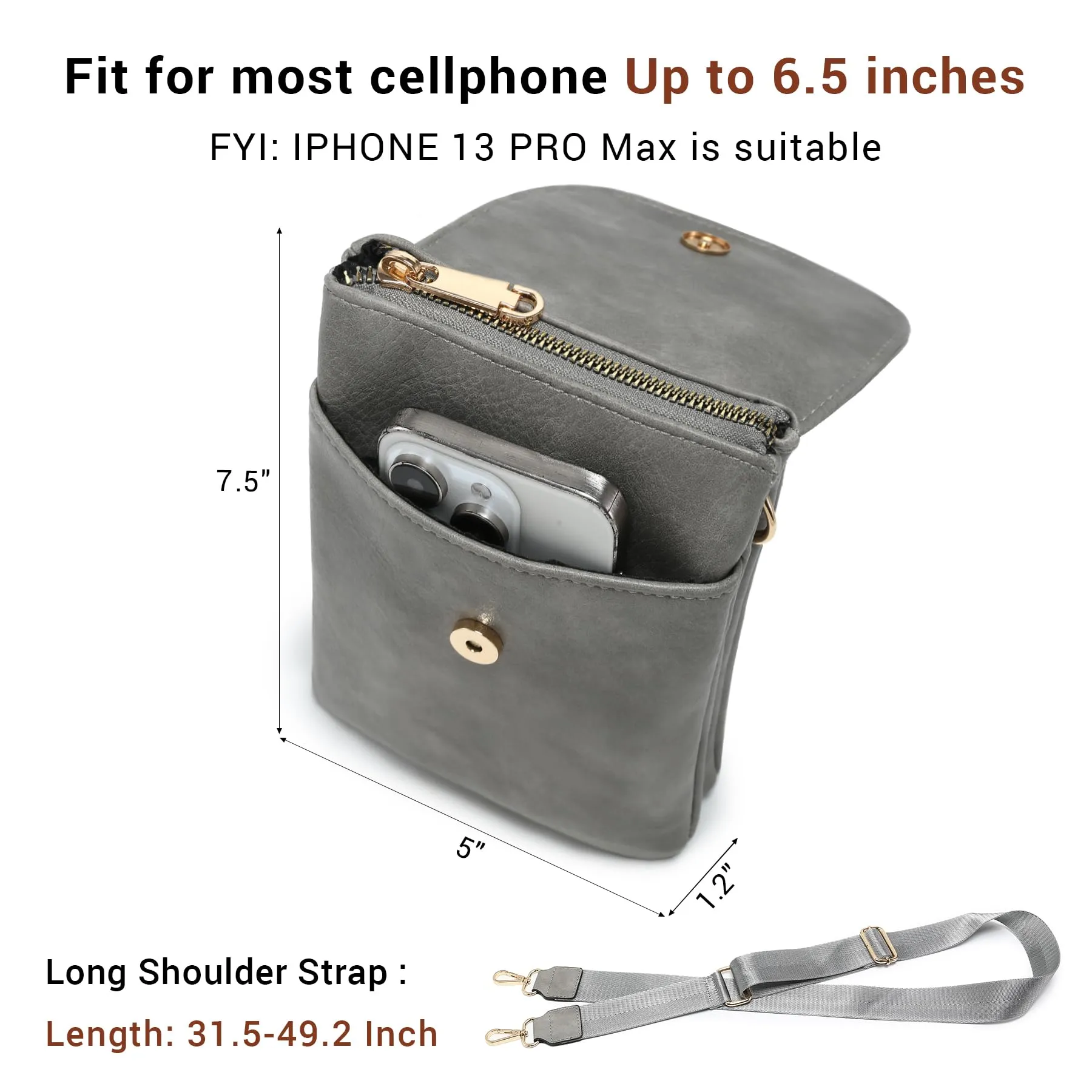 VONMAY Small Crossbody Bags for Women Lightweight Phone Wallet Purses Handbags Wide Strap Cross Body Purse