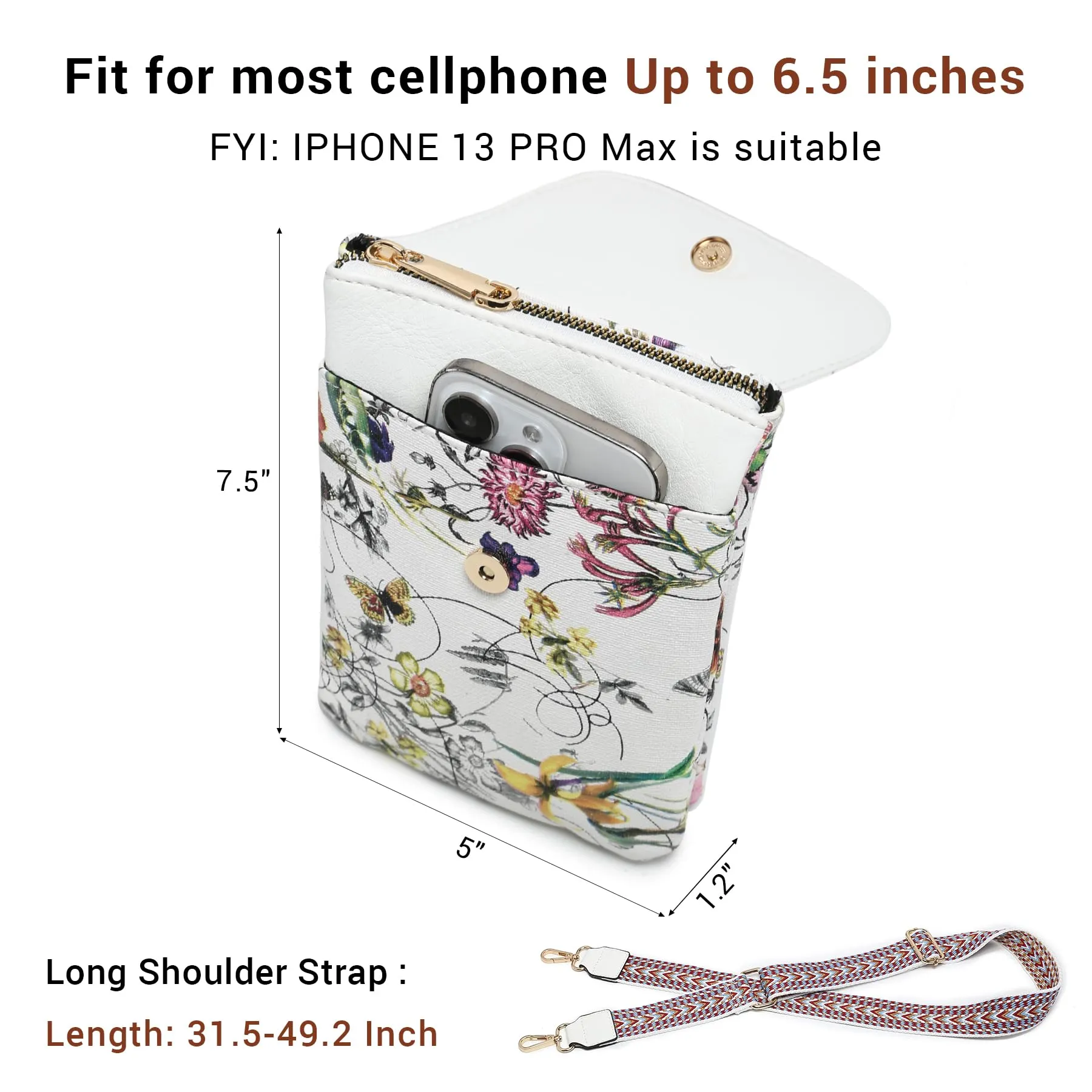 VONMAY Small Crossbody Bags for Women Lightweight Phone Wallet Purses Handbags Wide Strap Cross Body Purse