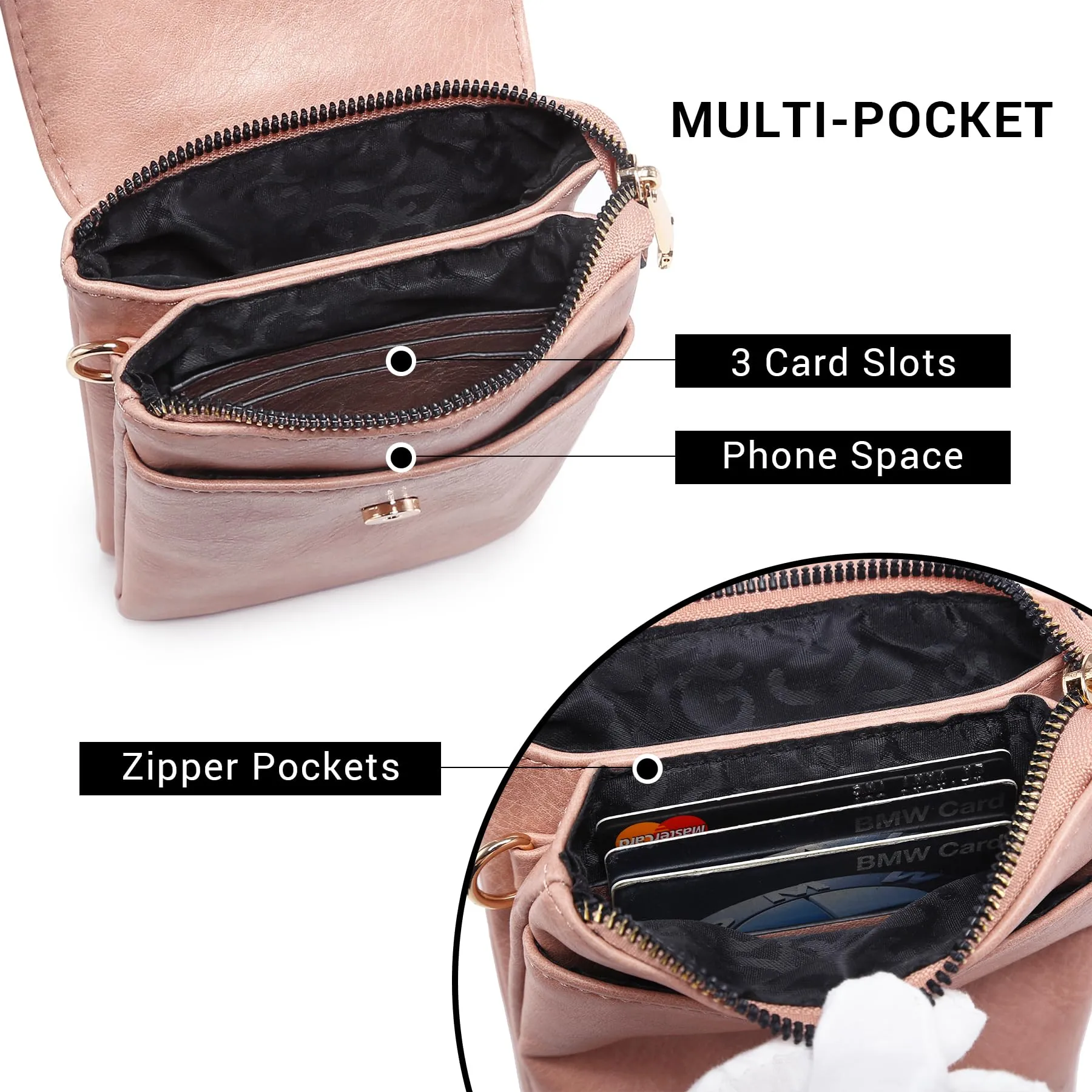 VONMAY Small Crossbody Bags for Women Lightweight Phone Wallet Purses Handbags Wide Strap Cross Body Purse