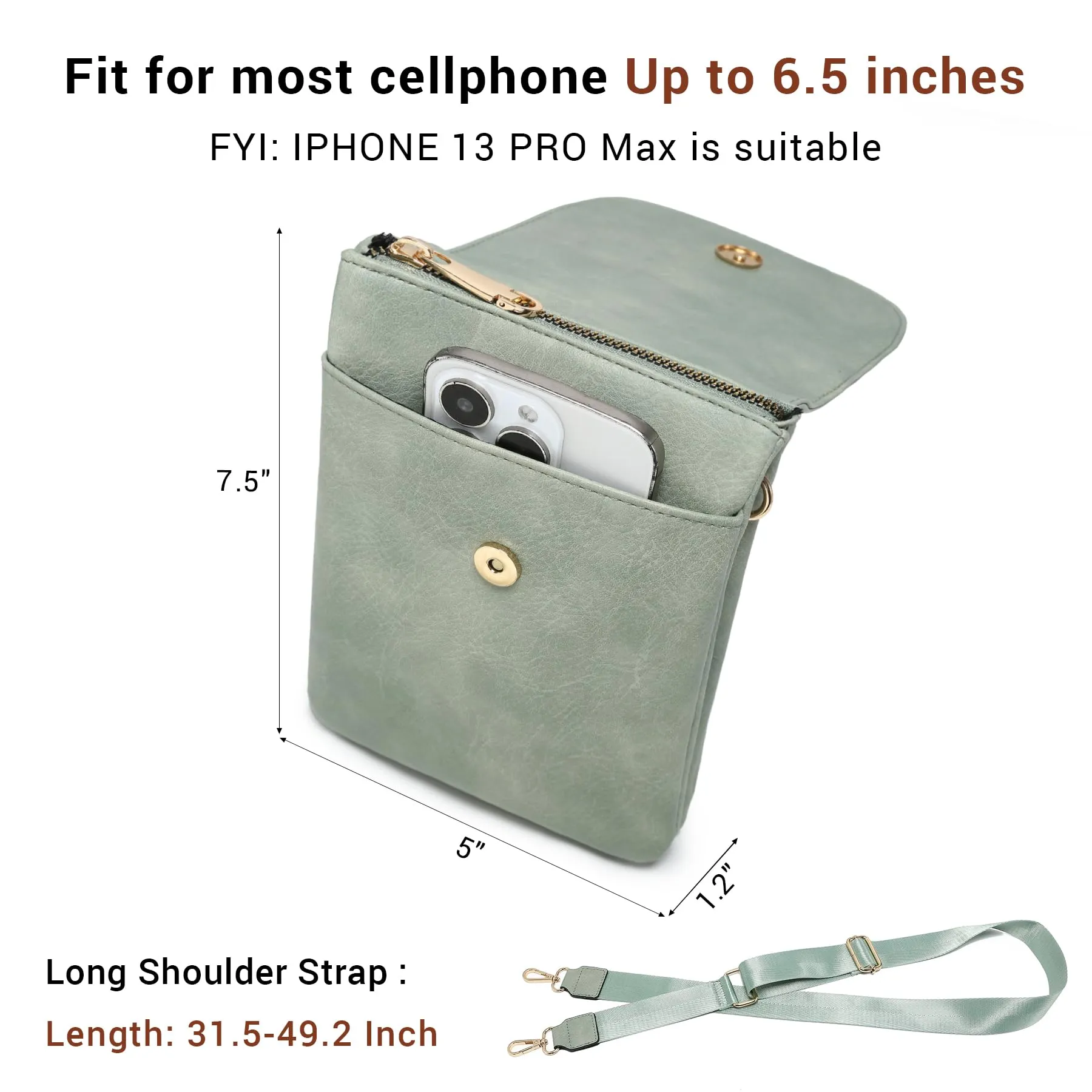 VONMAY Small Crossbody Bags for Women Lightweight Phone Wallet Purses Handbags Wide Strap Cross Body Purse