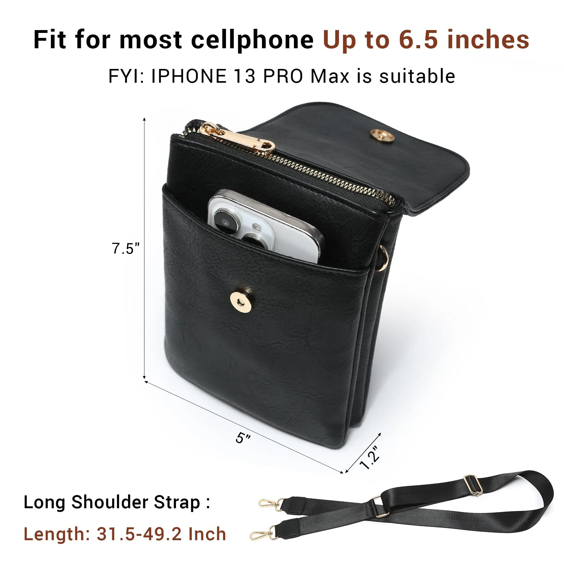 VONMAY Small Crossbody Bags for Women Lightweight Phone Wallet Purses Handbags Wide Strap Cross Body Purse