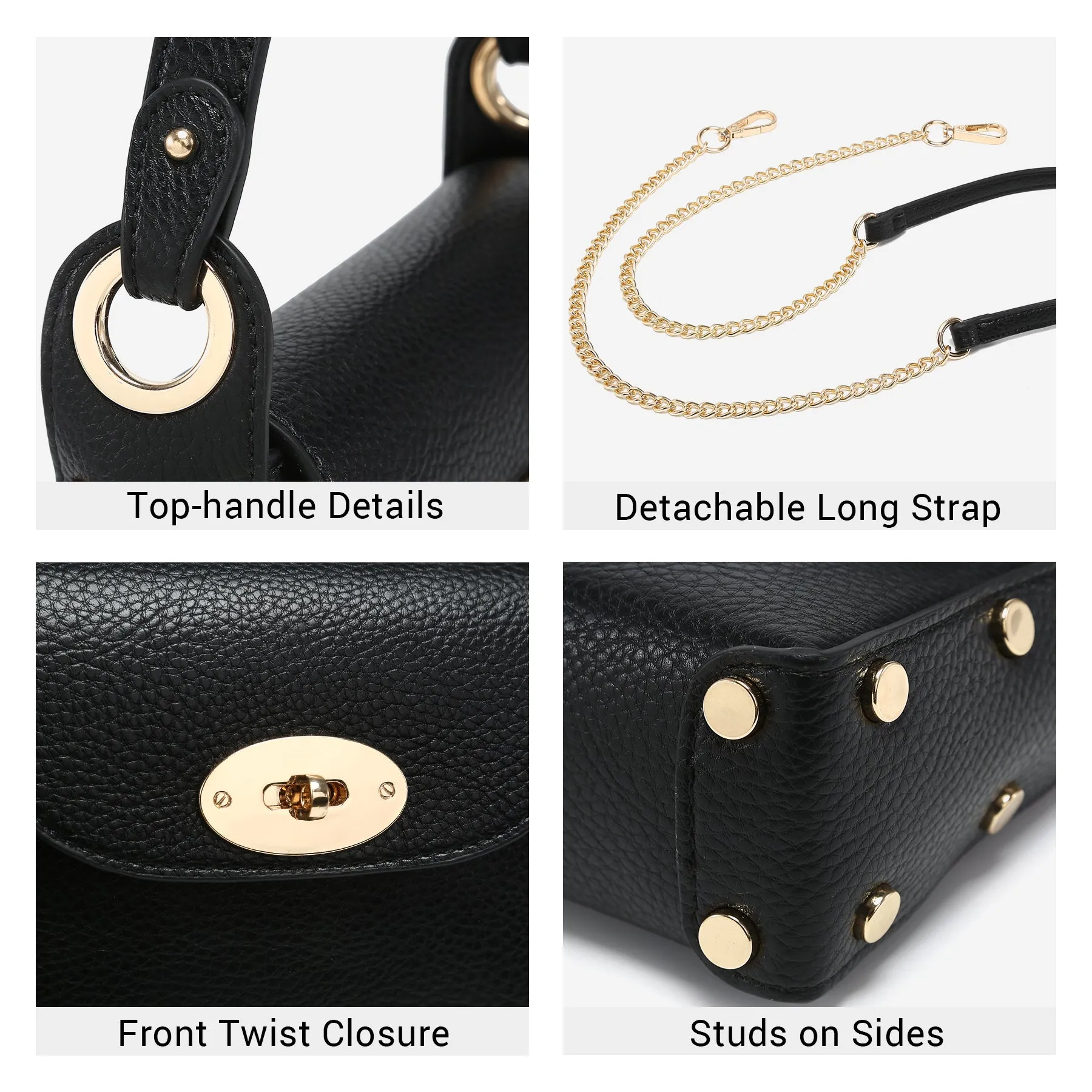 VONMAY Women Small Crossbody Bag Studded Evening Bags Clutch Purse Satchel Handbag for Wedding/Prom/Cocktail Party