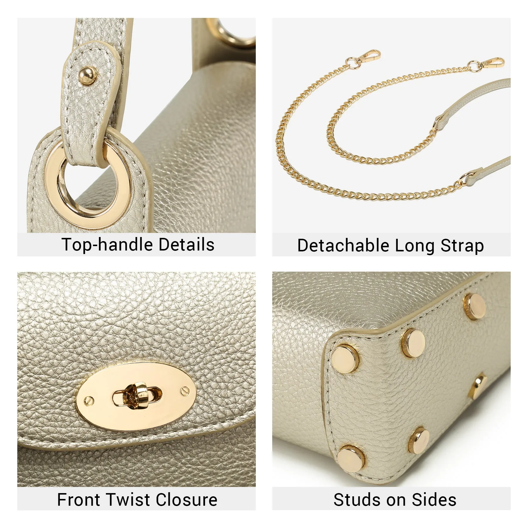VONMAY Women Small Crossbody Bag Studded Evening Bags Clutch Purse Satchel Handbag for Wedding/Prom/Cocktail Party