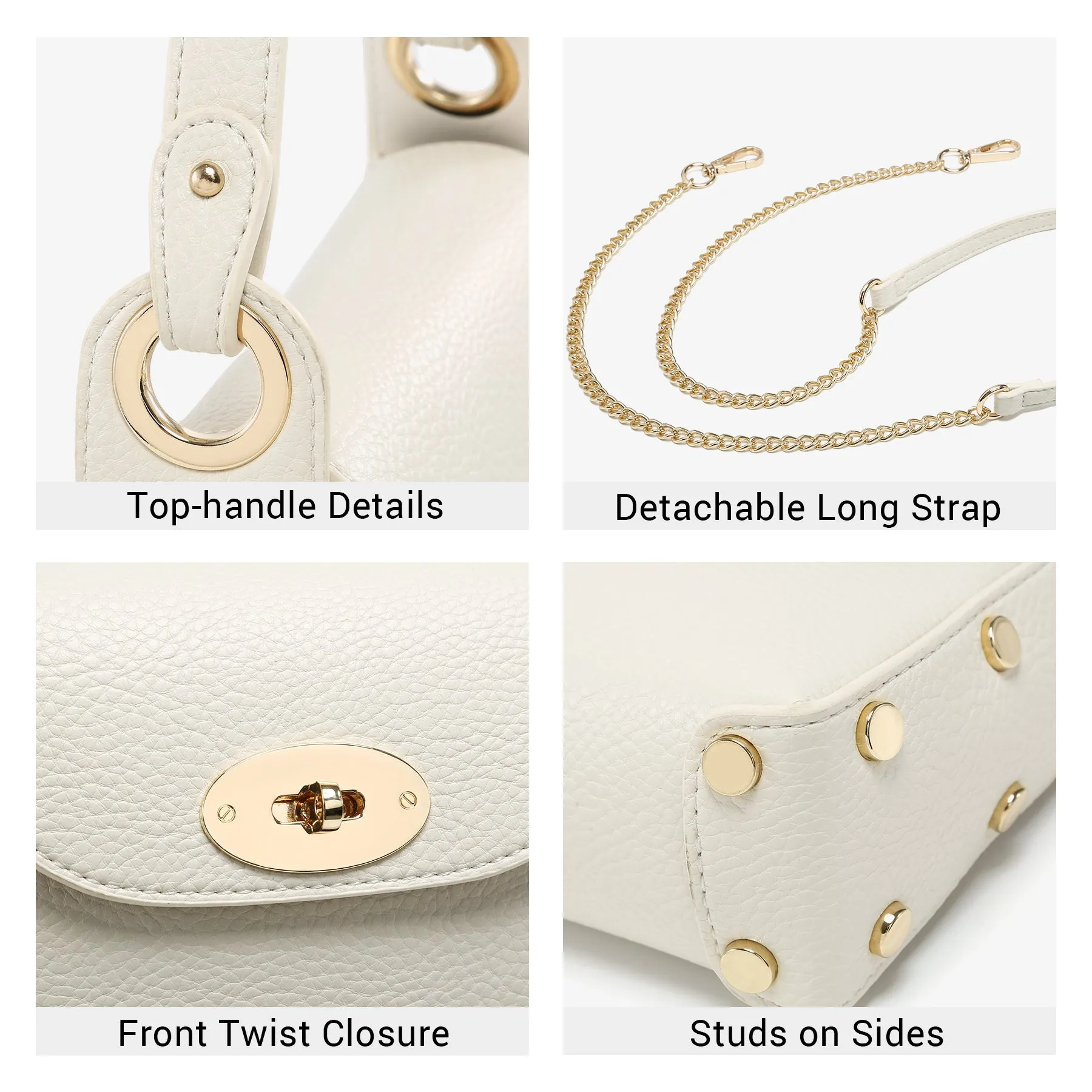 VONMAY Women Small Crossbody Bag Studded Evening Bags Clutch Purse Satchel Handbag for Wedding/Prom/Cocktail Party