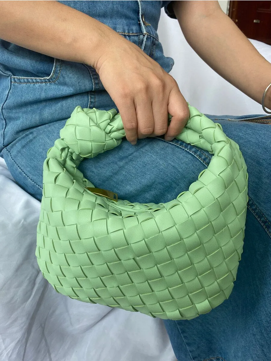 Vvsha Handbags For Women 2024 Fashion Classic Hand-Woven Ladies Knotted Armpit Hobo High-Texture Casual Bags Gold Zipper Tote Bag