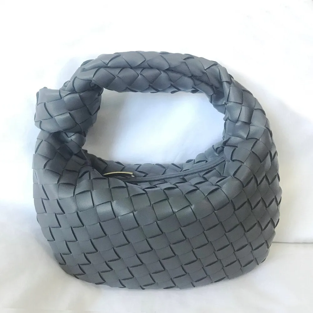 Vvsha Handbags For Women 2024 Fashion Classic Hand-Woven Ladies Knotted Armpit Hobo High-Texture Casual Bags Gold Zipper Tote Bag
