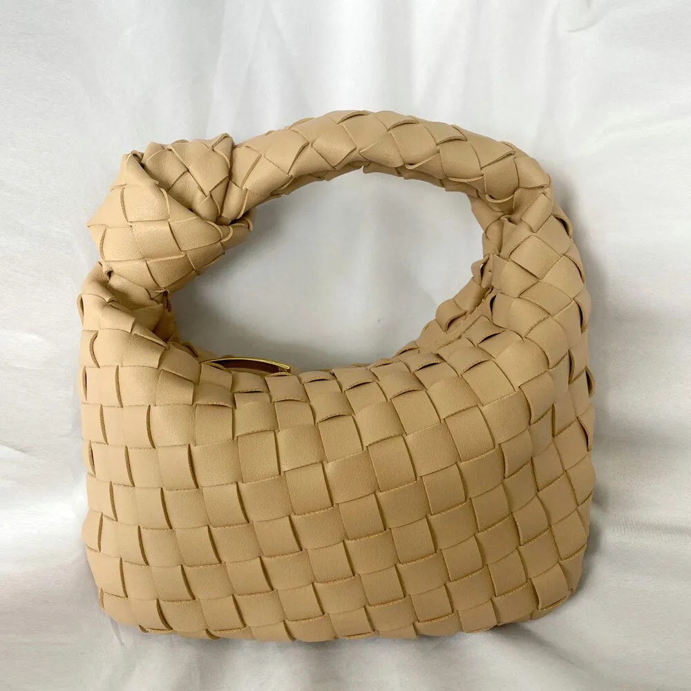 Vvsha Handbags For Women 2024 Fashion Classic Hand-Woven Ladies Knotted Armpit Hobo High-Texture Casual Bags Gold Zipper Tote Bag