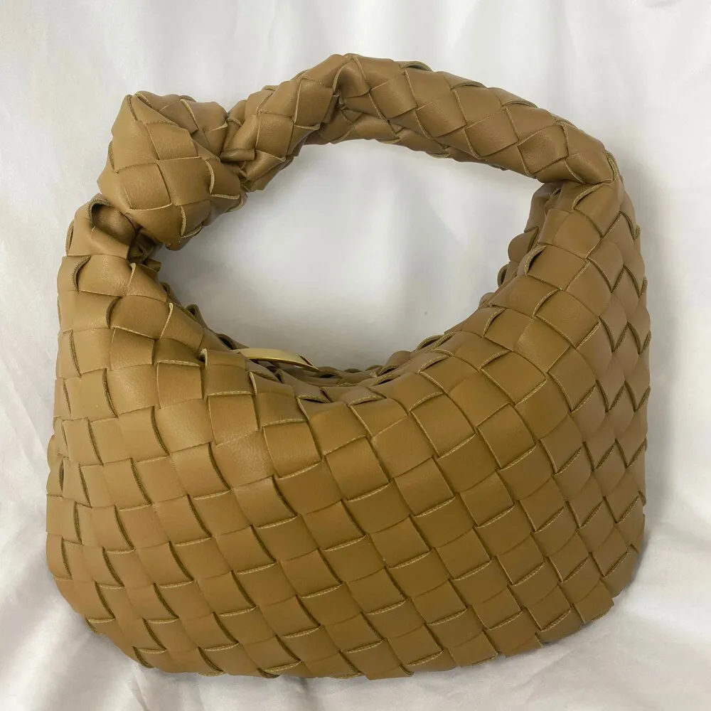 Vvsha Handbags For Women 2024 Fashion Classic Hand-Woven Ladies Knotted Armpit Hobo High-Texture Casual Bags Gold Zipper Tote Bag