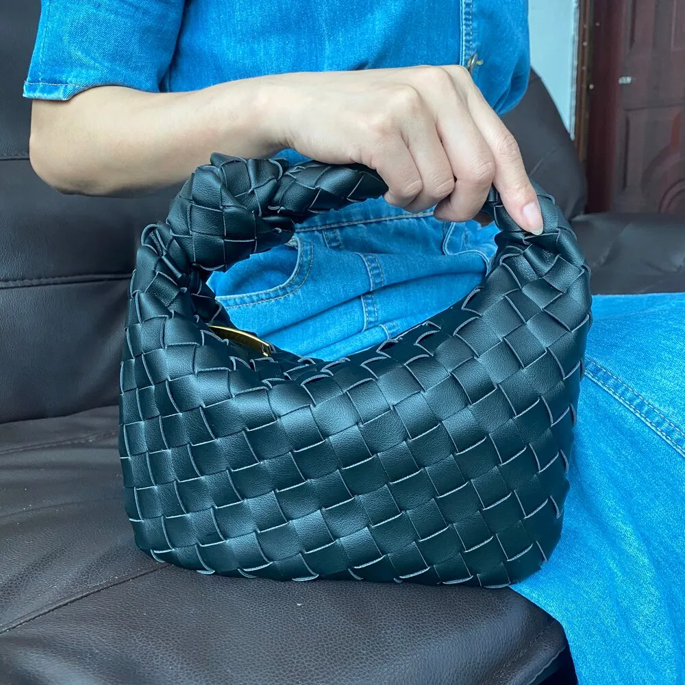 Vvsha Handbags For Women 2024 Fashion Classic Hand-Woven Ladies Knotted Armpit Hobo High-Texture Casual Bags Gold Zipper Tote Bag