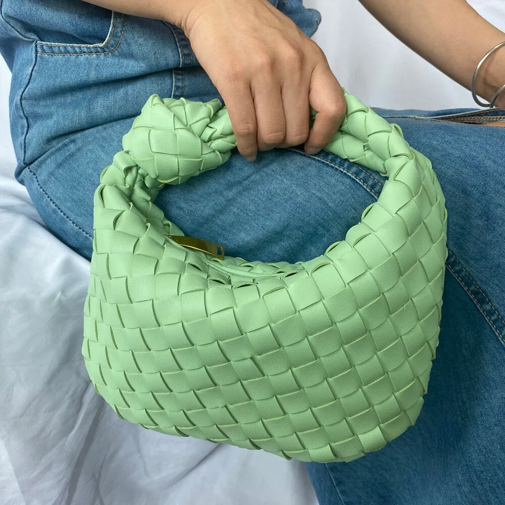 Vvsha Handbags For Women 2024 Fashion Classic Hand-Woven Ladies Knotted Armpit Hobo High-Texture Casual Bags Gold Zipper Tote Bag
