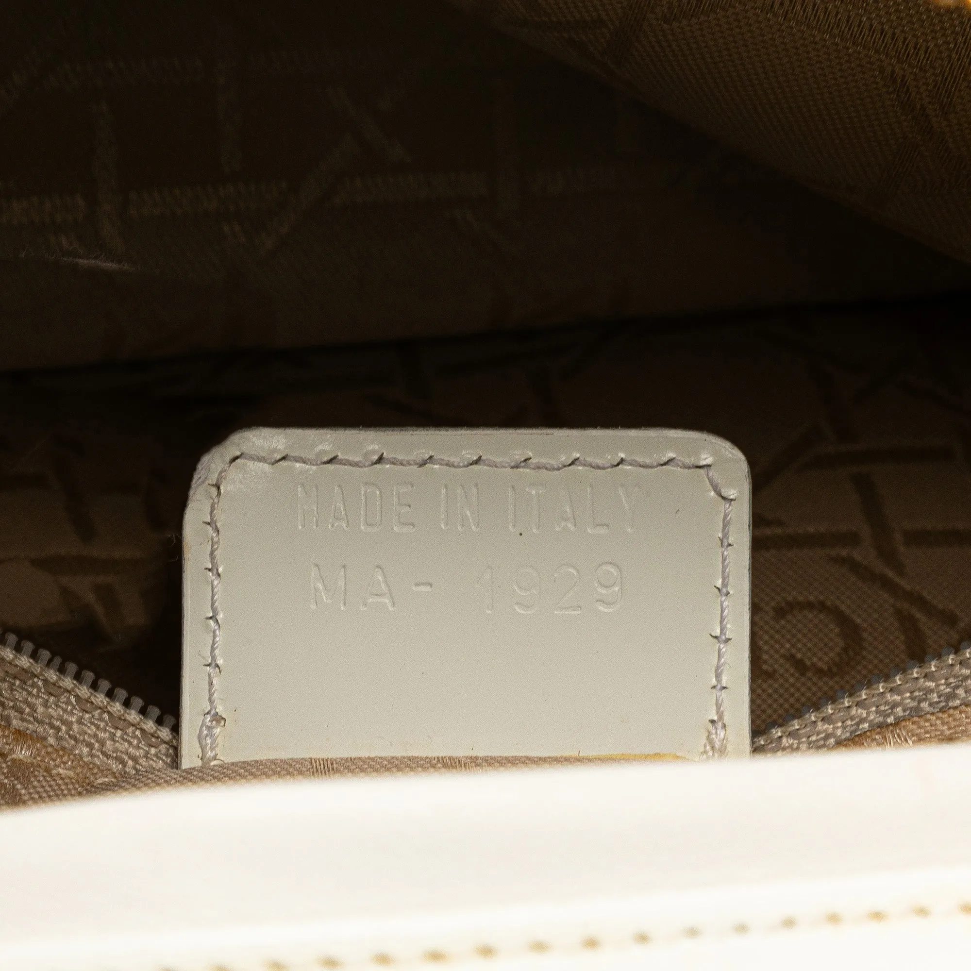 White Dior Large Lambskin Cannage Lady Dior Satchel