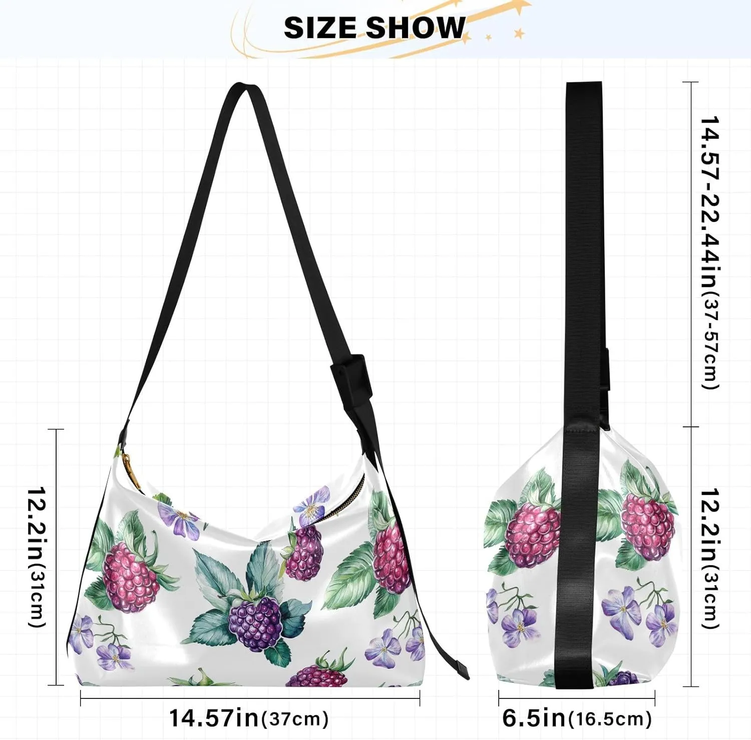 Women Cross Shoulder Bags Trendy Womens Shoulder Bags Side Bag Fresh Serviceberry Fruit