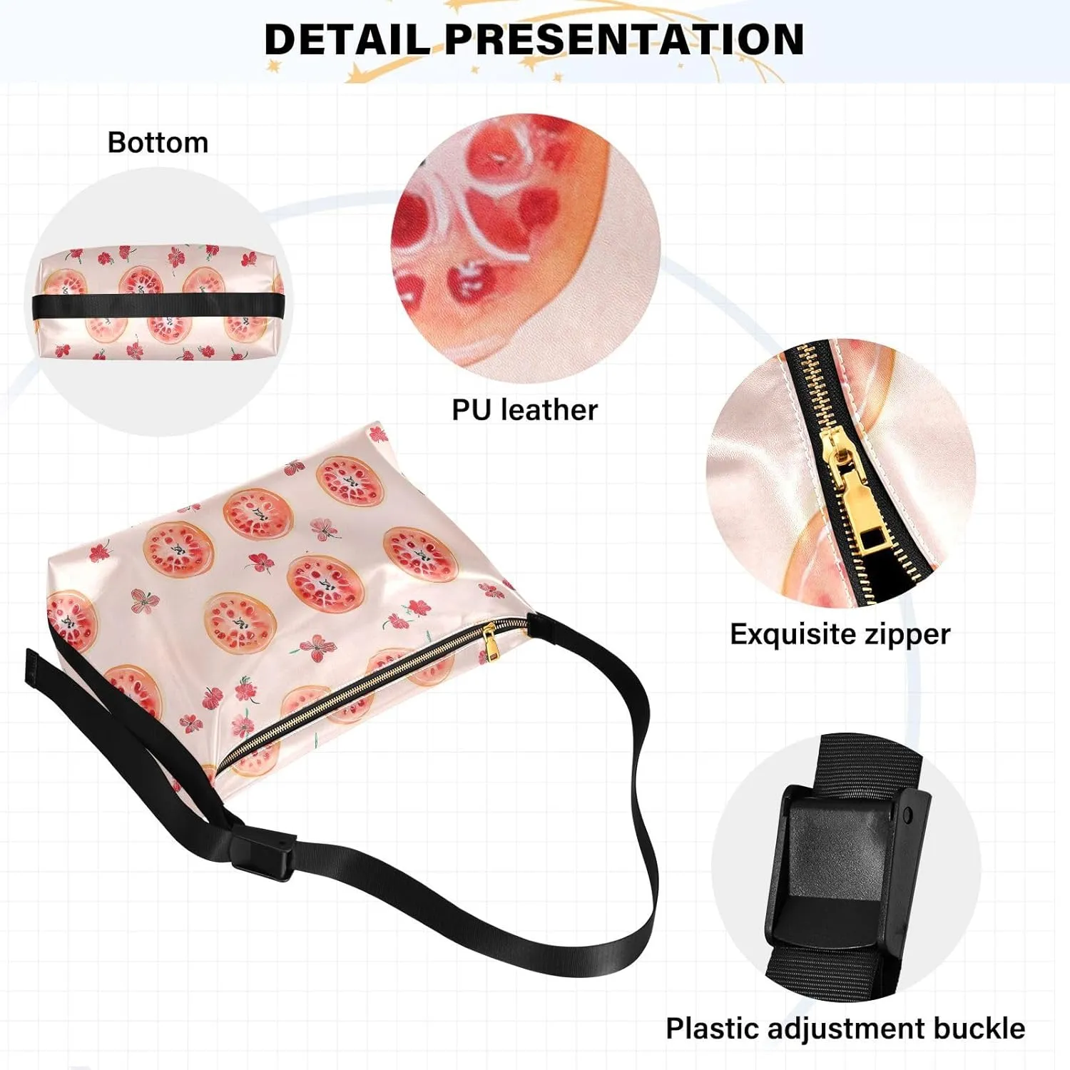 Women Cross Shoulder Bags Trendy Womens Shoulder Bags Side Bag Fresh Serviceberry Fruit