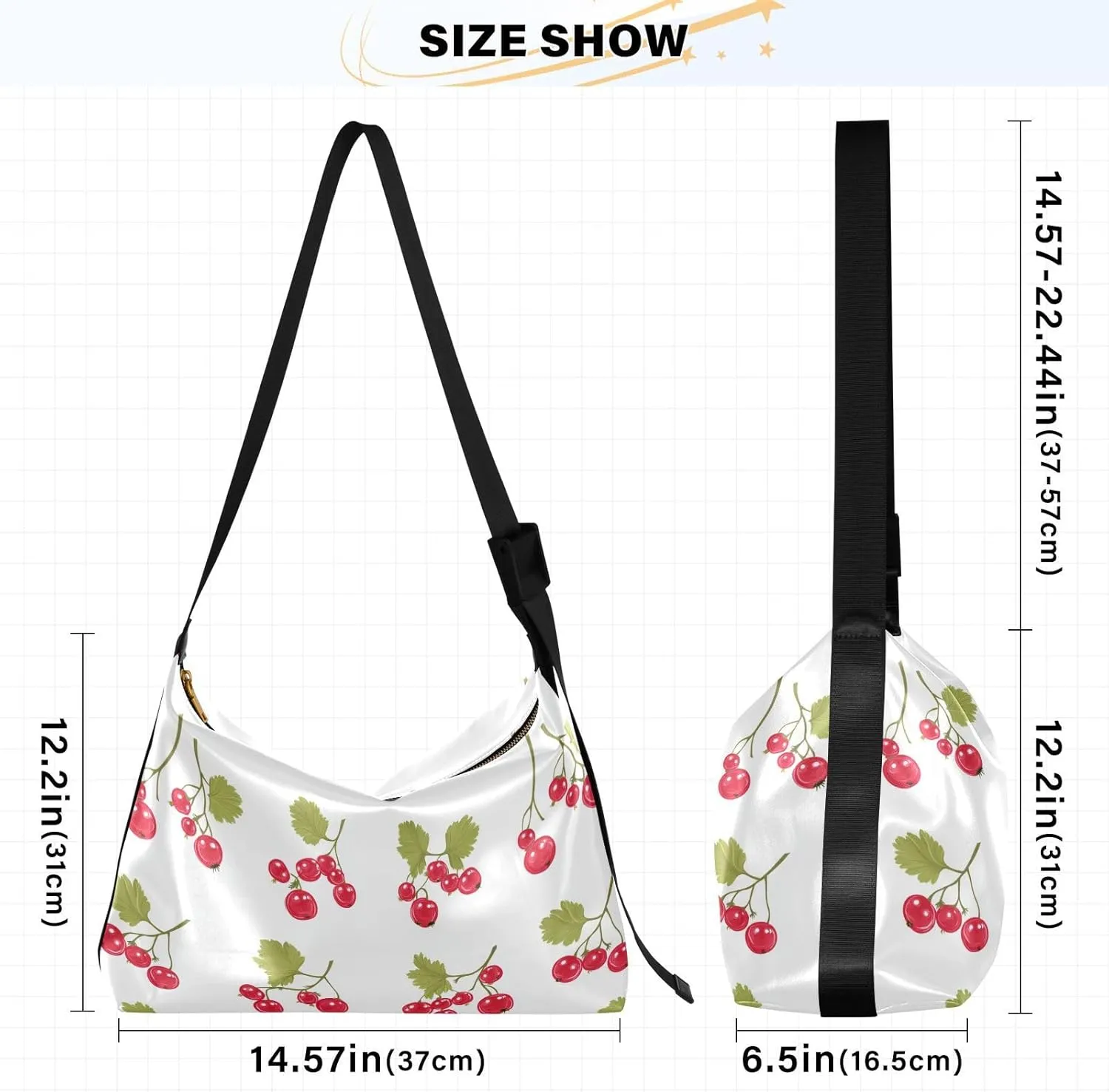 Women Cross Shoulder Bags Trendy Womens Shoulder Bags Side Bag Fresh Serviceberry Fruit