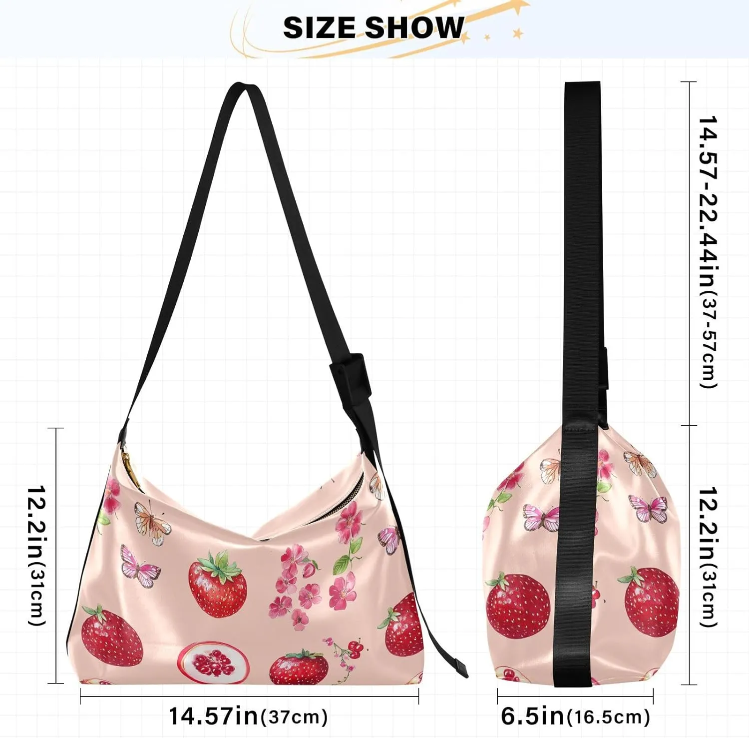 Women Cross Shoulder Bags Trendy Womens Shoulder Bags Side Bag Fresh Serviceberry Fruit