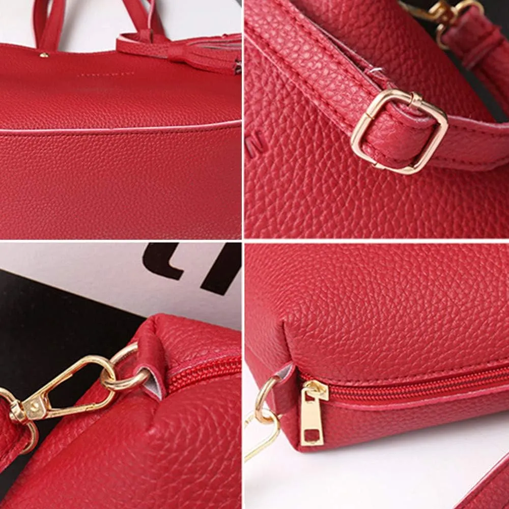 Women Shoulder Handbag Four Bags Crossbody Bags Tote Pieces Shoulder Four Women Handbag Set Bag Wallet Bag