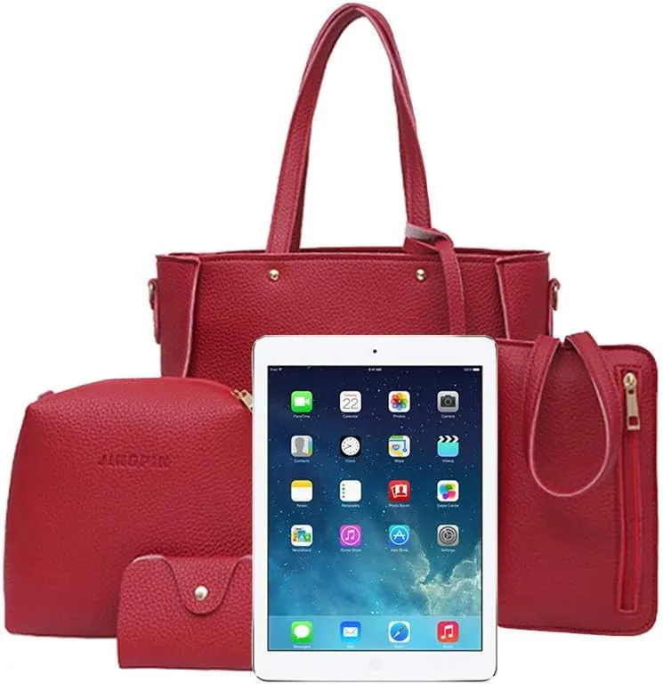 Women Shoulder Handbag Four Bags Crossbody Bags Tote Pieces Shoulder Four Women Handbag Set Bag Wallet Bag