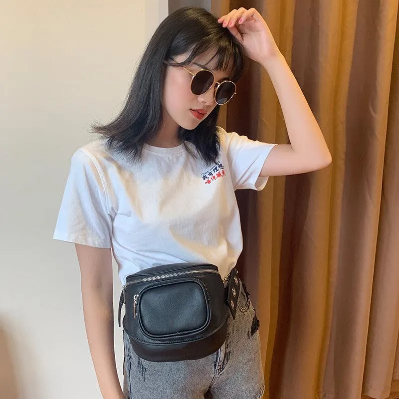 Women's Simple Leather Half Round Saddle Bag