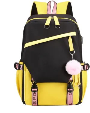 Women's Soft Leather Travel Backpack Convertible Shoulder Bags with Wristlet for Work College Carry on Backpack(Yellow)