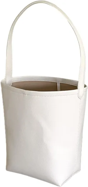 WUURAA 2023 Bucket Bags Simple Fashion Casual Bag Plain Purse Bag PU Shoulder Bag Travel Bag Handbag for Women Girls