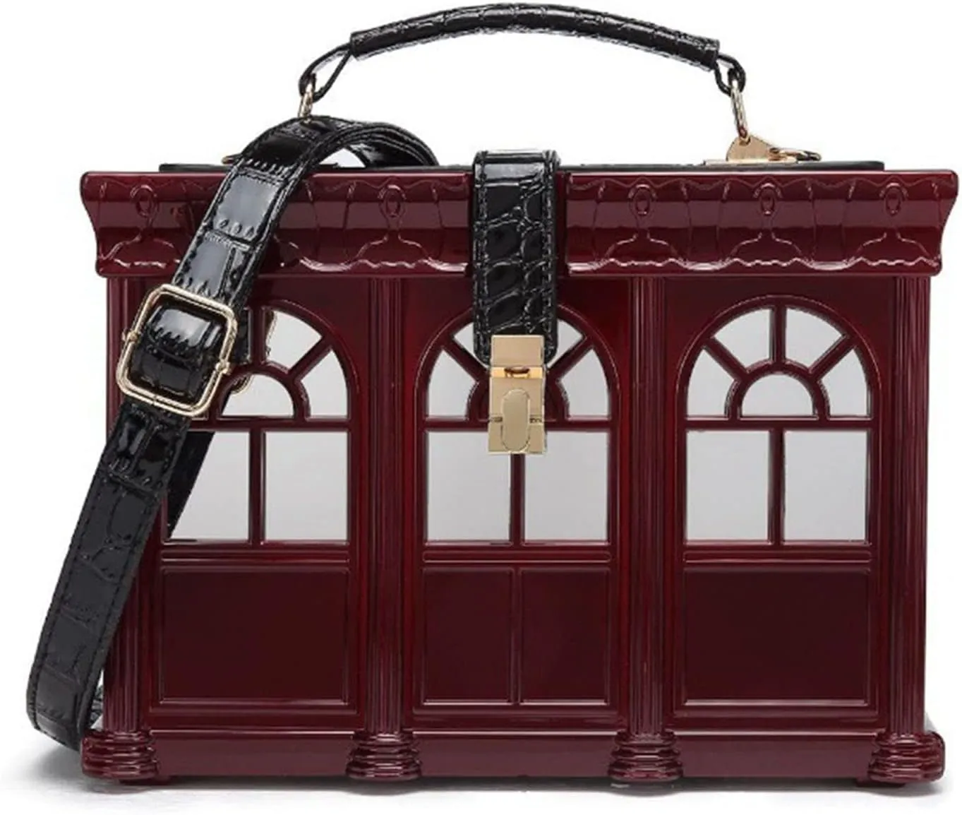 WUURAA Acrylic House Handbags Crossbody Bags Top Handle Purse Satchel Bag Shoulder Bag for Women