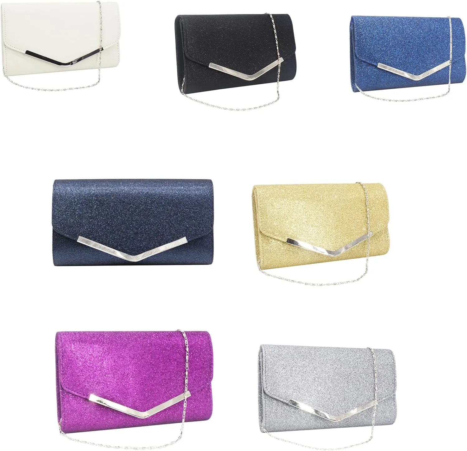 WUURAA Glitter Purse Rhinestone Evening Bag Elegant Party Banquet Clutches Lady Handbag Women Cocktail Crossbody Shoulder Bag