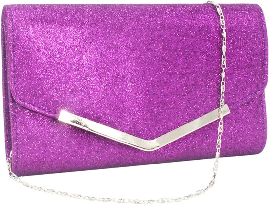 WUURAA Glitter Purse Rhinestone Evening Bag Elegant Party Banquet Clutches Lady Handbag Women Cocktail Crossbody Shoulder Bag