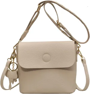 WUURAA Women's Plain Crossbody Bag Girls PU Leather Shoulder Bag Women's Bucket Messenger Bag Small Square Bag for Everyday Use