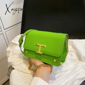 Xajzpa - Crossbody Bags for Women Trend Designer PU Leather Shoulder Bag Female Luxury Brand Handbags Purse Candy Color