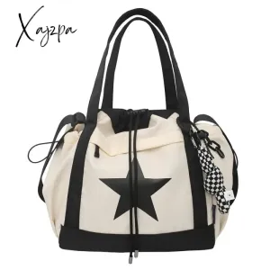 Xajzpa - Personality Women Crossbody Bag Wholesale Large Capacity Couple Shoulder Bag New Casual Nylon Tote Bag Luxury Drawstring Handbag