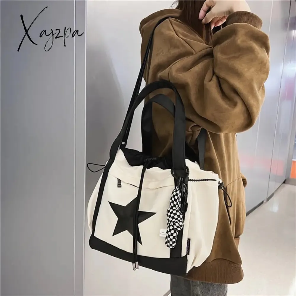 Xajzpa - Personality Women Crossbody Bag Wholesale Large Capacity Couple Shoulder Bag New Casual Nylon Tote Bag Luxury Drawstring Handbag