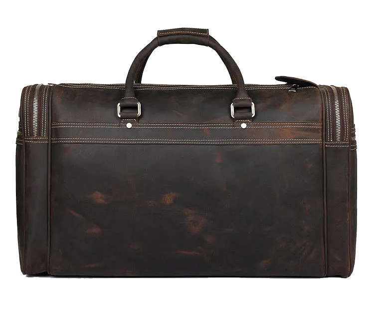 YAAGLE Unisex Genuine Leather Travel Duffel Handbag Tote YG7317LR